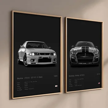 Design moderno Decorazione della casa Auto popolare classica Marchio Motorsport Supercar Tela Pittura Wall Art Estetica Room Decor Poster
