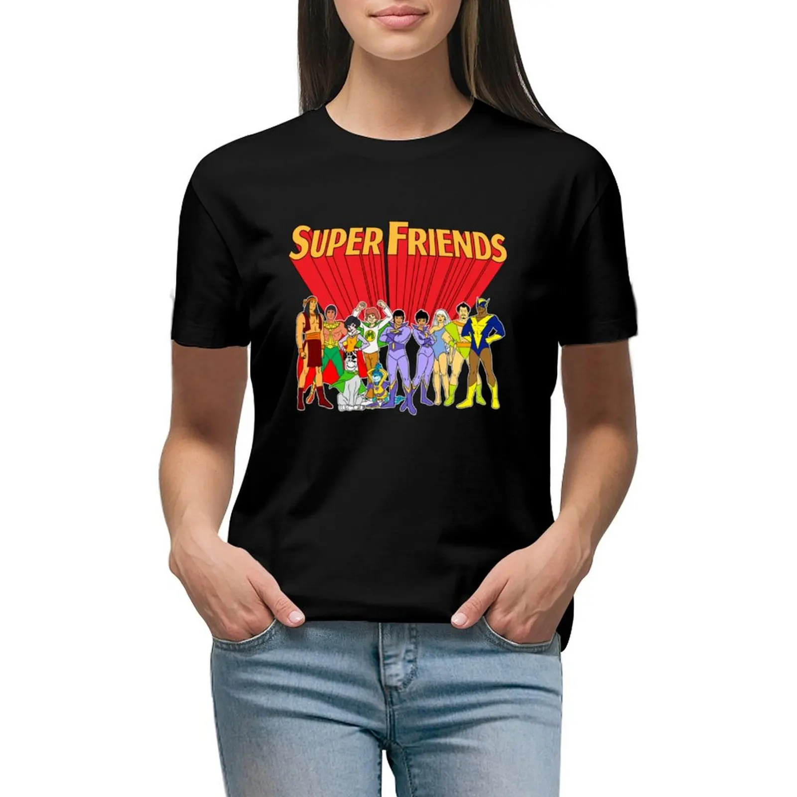 

Super Friends Super Friends T-shirt Short sleeve tee graphics aesthetic clothes Womens graphic t shirts