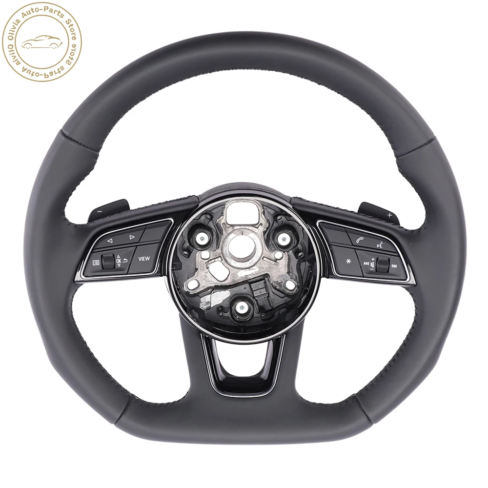 

For Audi RS3 RS4 RS5 A3 A4 B9 A5 S3 S4 S5 Full leather or perforated steering wheel with button frame buttons and paddles