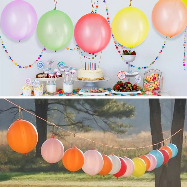 Globos grandes con bandas elásticas para fiestas de cumpleaños infantiles,  funciones de bebé, varios colores (20 unidades)