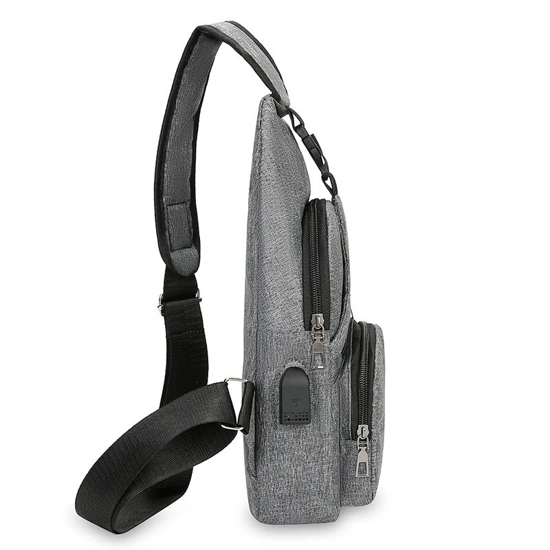 Sacoche Poitrine Homme Intelligent USB pour Hommes en Toile Coréenne - LJD8131 4 Sacoche Poitrine Homme Intelligent USB pour Hommes en Toile Coréenne - LJD8131 – Image 4