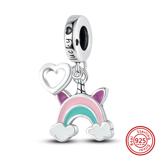 환상적인 925 스털링 실버 물고기 유니콘 반딧불 클립으로 매력을 더하세요