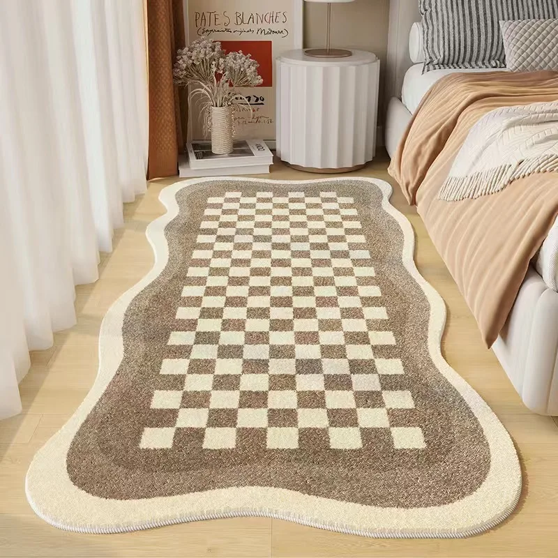 VIKAMA Simple Cream Style Imitation Cashmere Carpet Living Room Bedroom Bed Blanket Household Soft Non-Slip Floor Mat