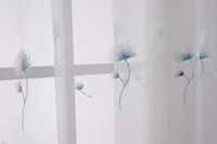 1PC Minimalist INS Small Fresh Embroidered Window Screen Curtain Plain Polyester Dandelion 1