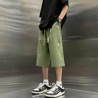 Men's Clothing Summer New 2023 Loose Oversized Sports Casual Solid Color Korean Version Straight All-match Simplicity Shorts 2
