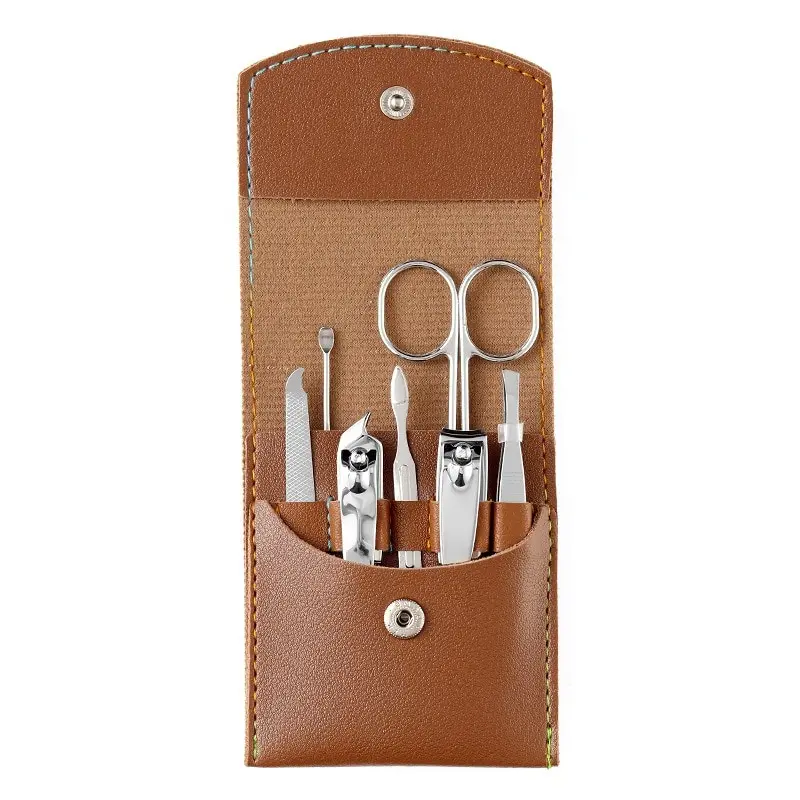 Nail Clipper Set 7 Piece Folding Bag Nail Clippers Portable Household Diagonal Ear Spoon