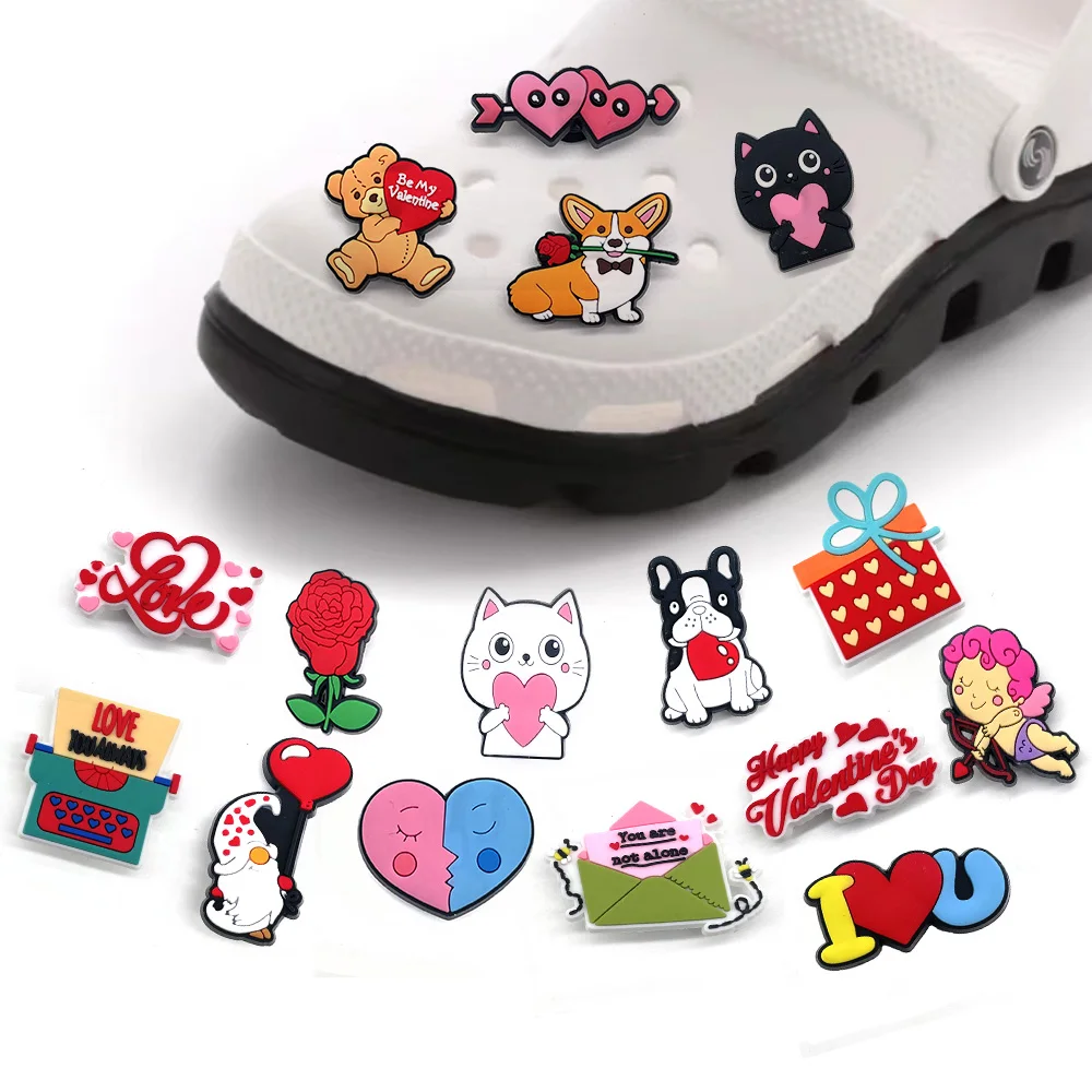 

16 Piece Cute Fashion Love Series Decoration Shoe Buckle Shoe Charms Teen Party Favorite Gift Sandal Accessories