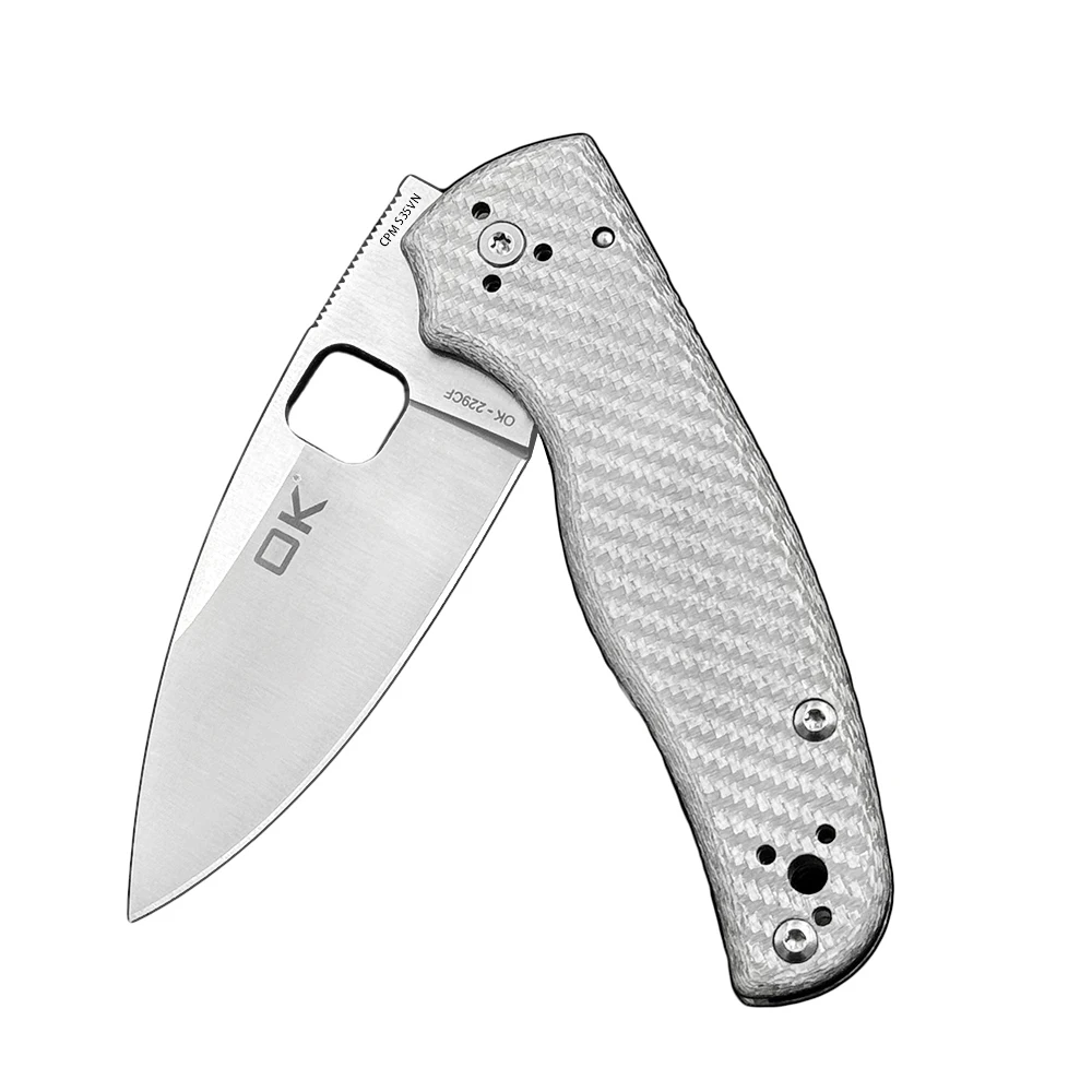 Limited edition OK-229CF Ceramic Bearing Carbon Fiber Handle M390/S35VN Blade Folding Knife Outdoor Camping Hunting Pocket Knife 5