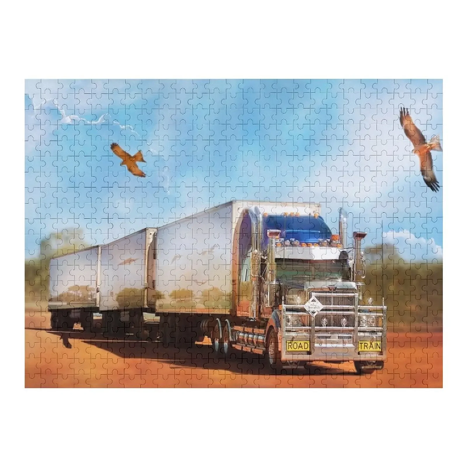 

Kenworth Truck with three tailers Jigsaw Puzzle Custom Kids Toy Wooden Name Custom Personalized Puzzle