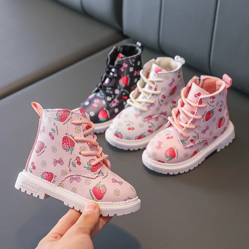 Chaussures en coton et velours pour bébé fille, bottes de neige