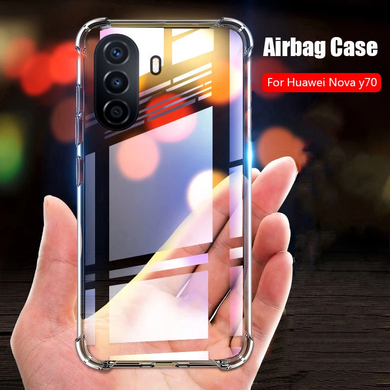 For Huawei Nova Y70 Plus Y70plus Airbag Case Shockproof Casing Silicone caract-ristiques-et-prix-du-t-l-phone-portable-vivo-v29-lite-5g-vivo