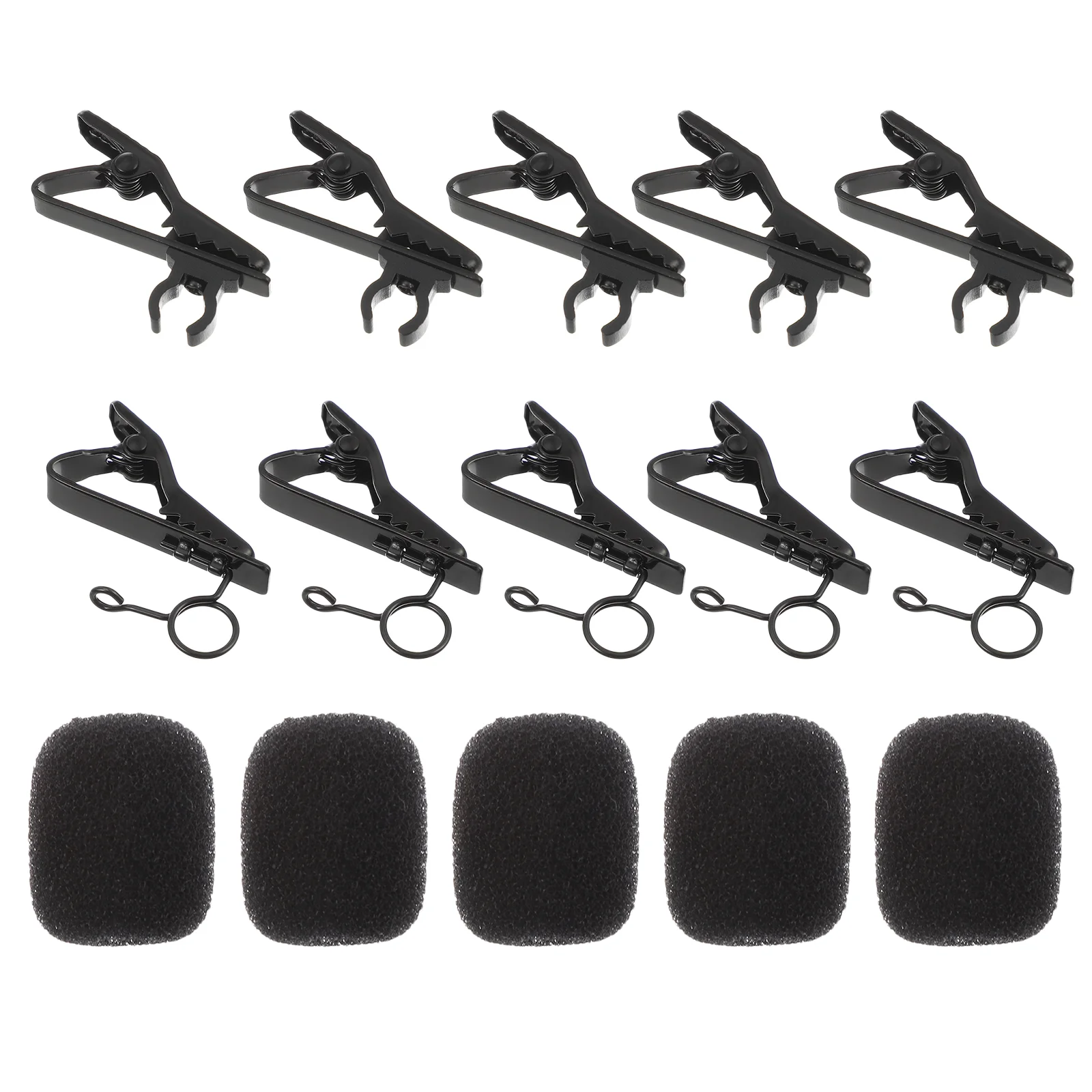 

18 Pcs/set Microphone Clip Sponge Circle Clips Kit Lavalier Wire Iron Covers Mini