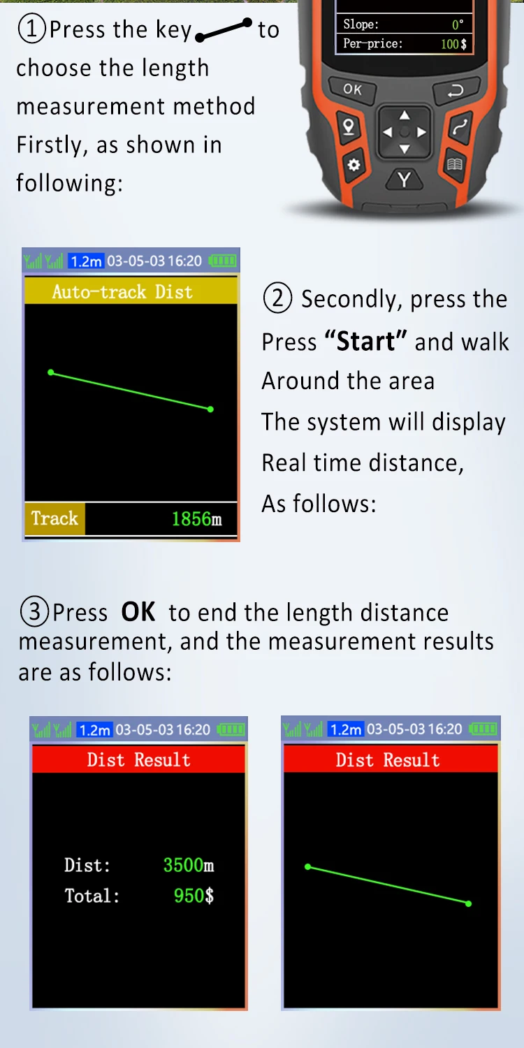 ZL166 Land area measuring instrument High precision multifunctional Handheld GPS