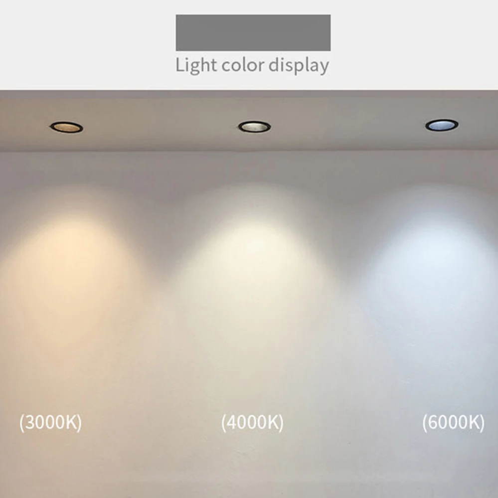 디밍이 가능한 LED 다운라이트 매립형 천장 램프 스포트라이트 알루미늄 COB 90V- 260V 홈 오피스 매장 스팟 LED 구멍 65/85/101mm