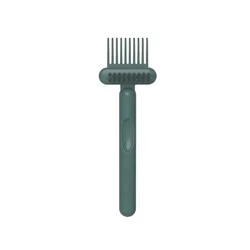 Dual - Function Hairbrush Cleaning Tool - Compact Hair and Dust Remover (Green)