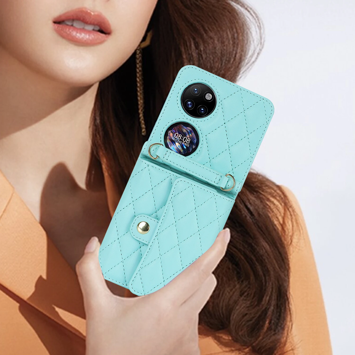 Fashion Crossbody Bag Multiple card slots Wallet Leather Cover For Huawei P50 Pocket BAL-AL00 BAL-L49 Long Lanyard Phone Case