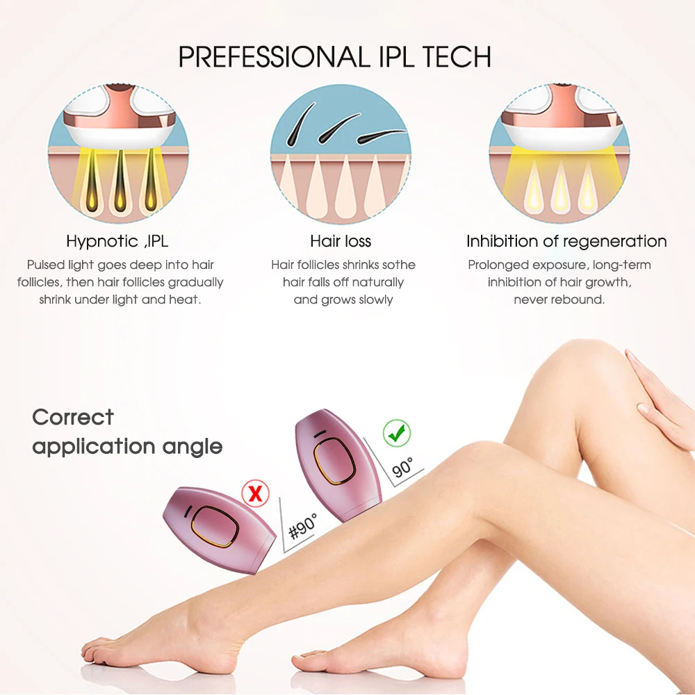 Depiladora láser IPL para mujer, máquina de depilación láser portátil,  indolora y permanente, para cara y cuerpo, Bikini - AliExpress
