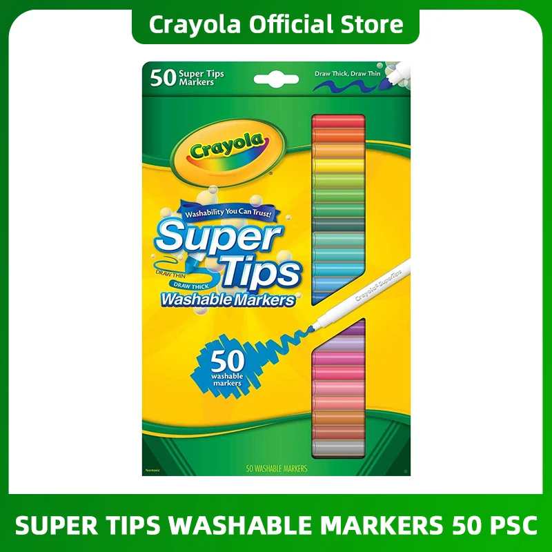 Crayola Fine Line Washable Markers Pen 20/50 Colors Super Tips Set Children  Painting Writing Art Supplies Marker Pens 58-8106/50 - Drawing Toys -  AliExpress