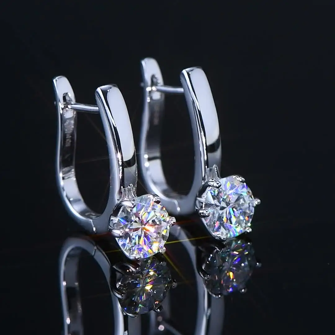 Orecchini Moissane placcati oro 18 carati orecchino in argento 925 originale certificato 6.5mm clip per orecchini a cerchio con diamanti per regalo di gioielli da donna  36