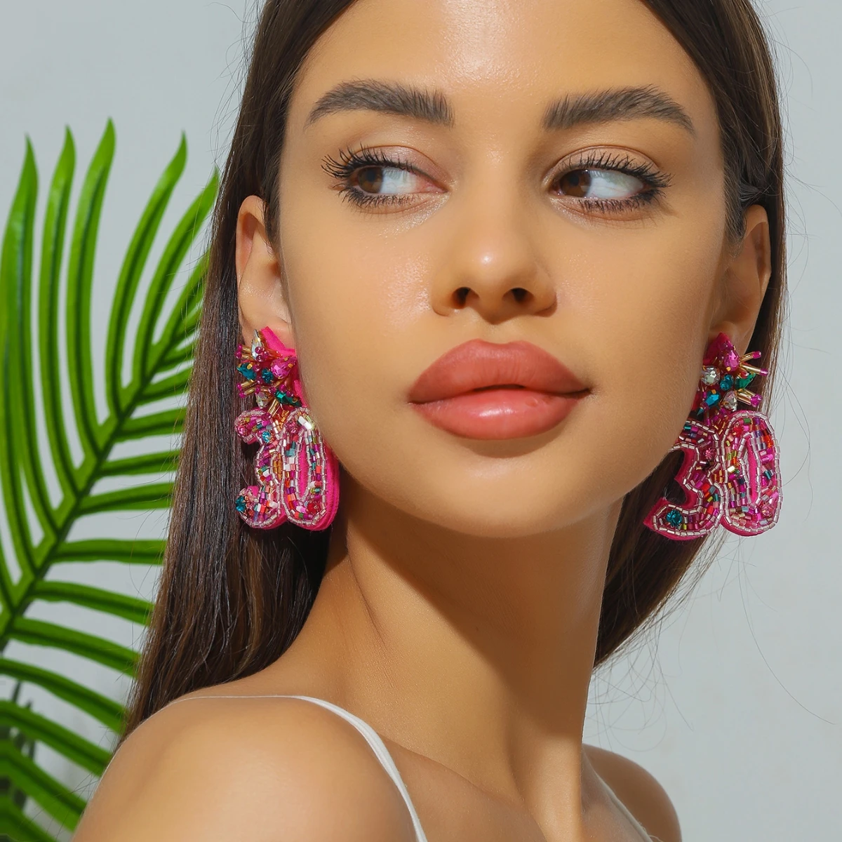 Luxury Number 22 30 40 50 60 70 Drop Earrings for Women Ladies Boho Style Figure Seed Beaded Earrings Big Statement Jewelry Gift