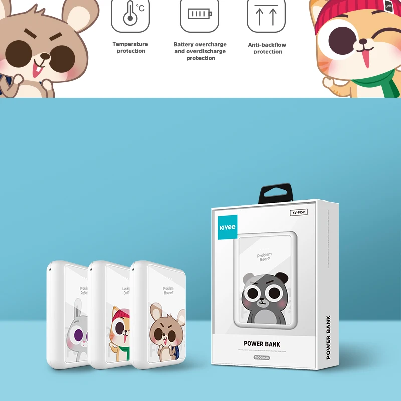 powerbank for phone Mini Power Bank 10000mAh 5000mAh Cute Bear Rabbit Cat Poverbank External Battery Portable Powerbank for Xiaomi iPhone Huawei best portable phone charger