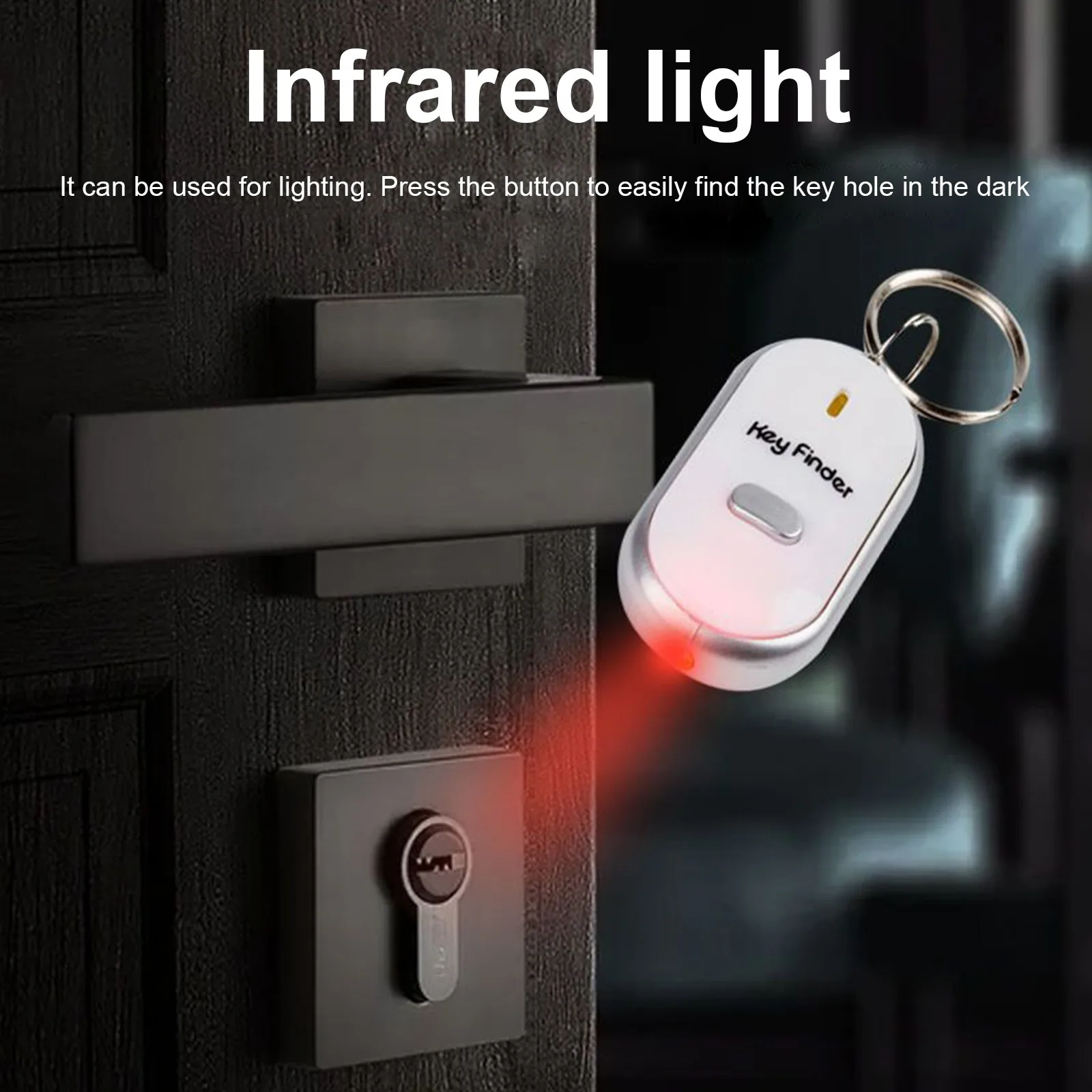 Key Finder Sound Control LED Light Whistle Keychain