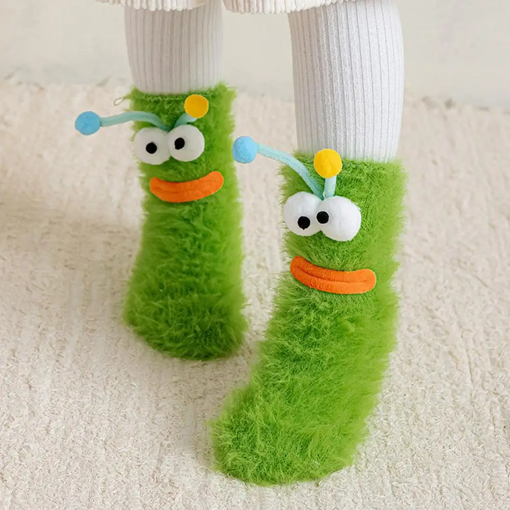 Cozy Big Eye Plush Fleece Socks - Warm & Funny Home Comfort for Autumn and Winter