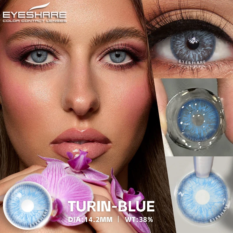 EYESHARE 1 Paar bunte Kontaktlinsen für Augen, modische graue Augenkontaktlinsen, blaue Augenlinsen, grüne Linsen, jährliche farbige Augenlinse – Detail 10
