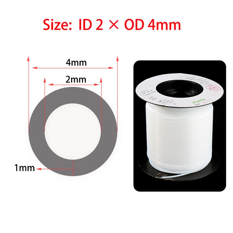 PTFE Tube PiPe Large ID 0.8 1 1.5 1.6 2 2.5 3mm-12mm Filament White High Temperature Corrosion Resistance 3D Printer Part Pipes ptfe tube