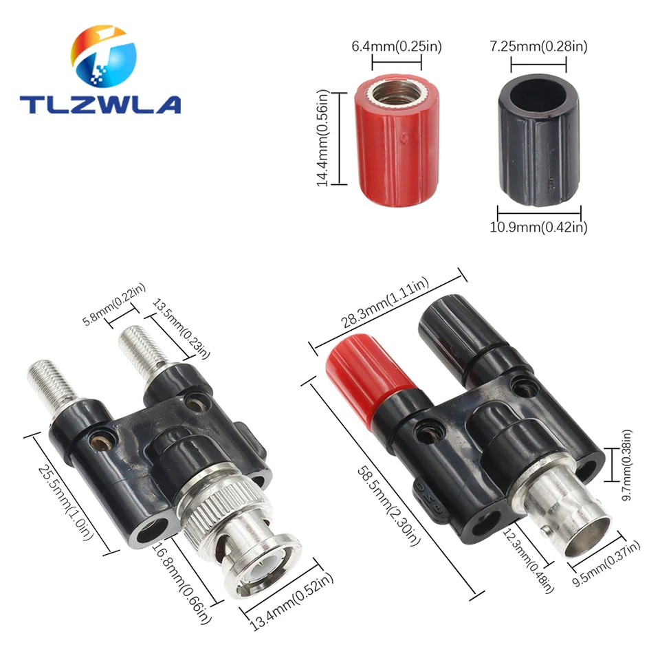 Greluma 2 Pz BNC Maschio a 4mm Dual Banana Femmina Jack Presa Binding Post Adatt Greluma 2 Pz BNC Maschio a 4mm Dual Banana Femmina Jack Presa Binding Post Adatt