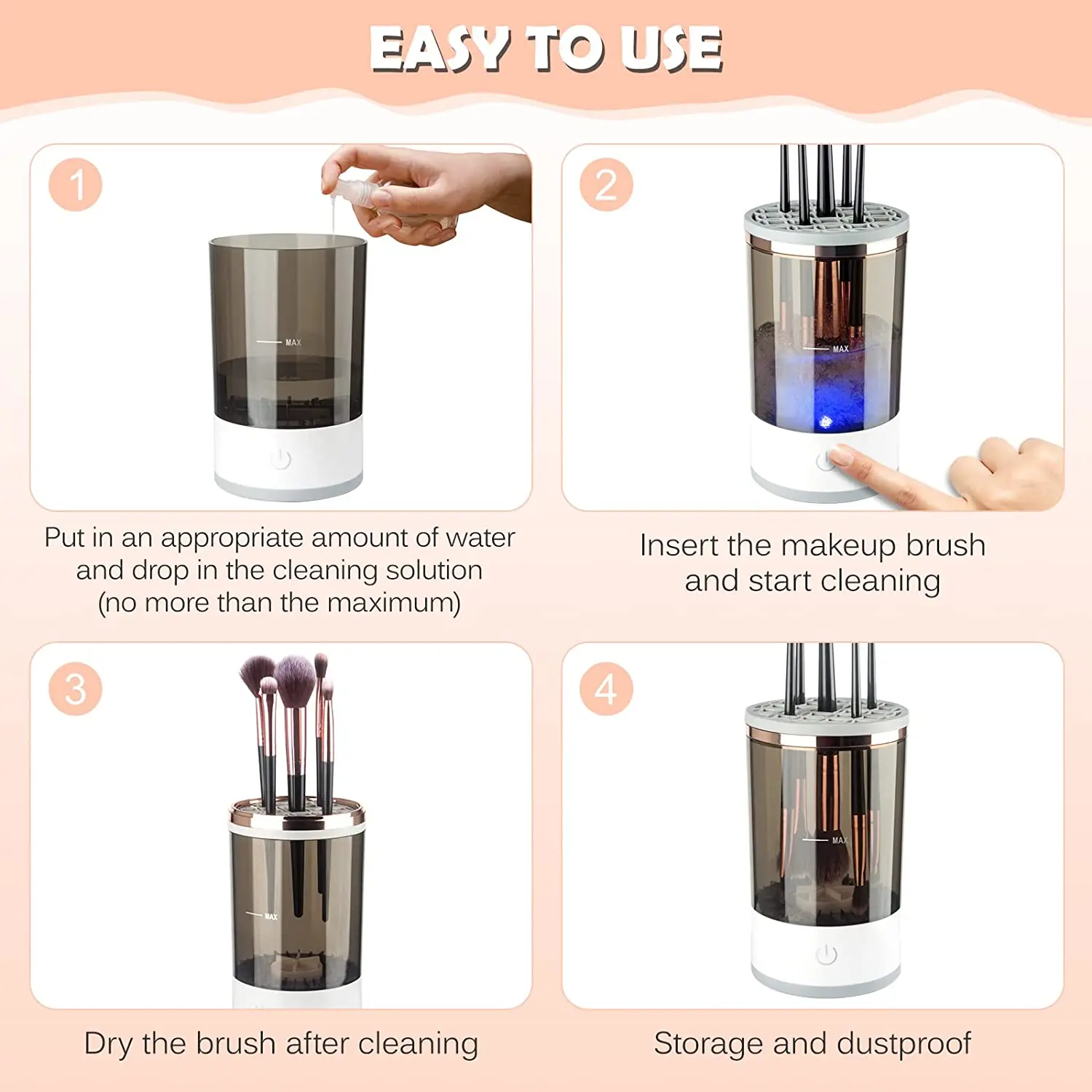 Asciugatrice per la pulizia dei pennelli per il trucco spazzola per  cosmetici elettrica per la pulizia dei pennelli per il trucco ad  asciugatura rapida - AliExpress