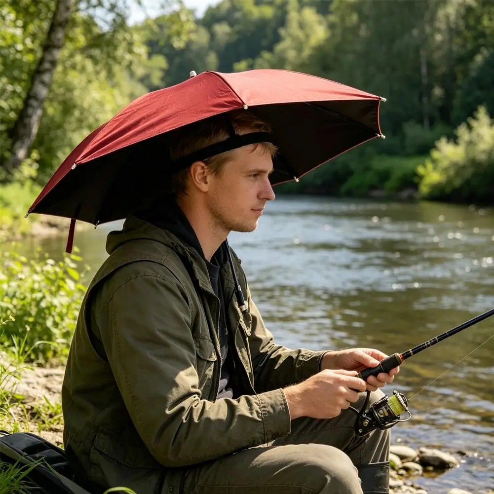 Foldable Waterproof UV Sunshade Hat - Portable Hands-Free Umbrella