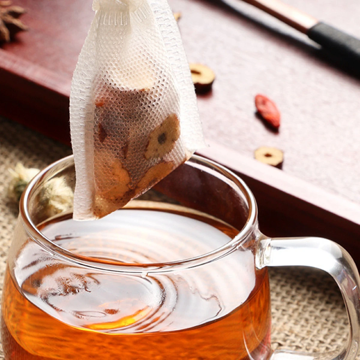 Disposable Tea Filter Bags Disposable Tea Bags Tea Filter Bags 100 Pack Empty Tea Bags Eco-Friendly Degradable Disposable Diffuser Loose Coffee Spice Herbs Teabags