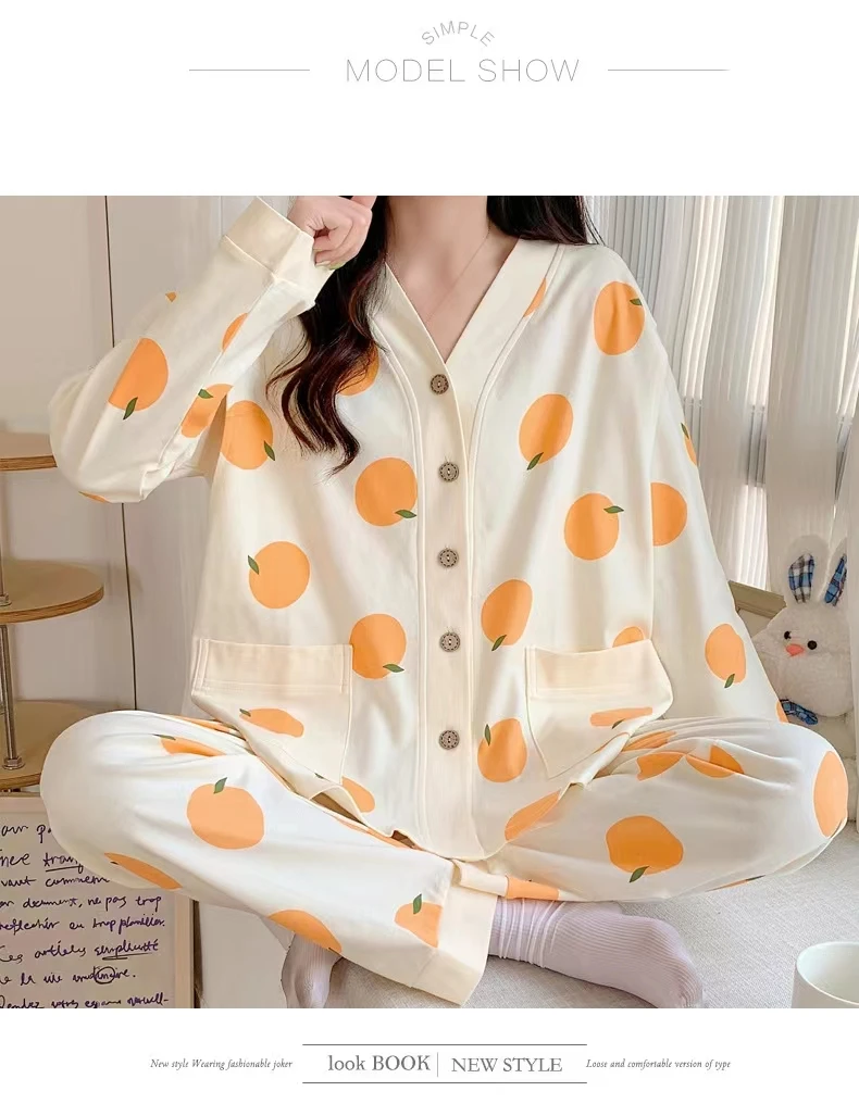 Monatliche Kleidung 2 Sätze Frühling und Sommer Mutterschaft pyjamas Stillen zu Hause tragen Baumwolle Still pyjamas Kleidung – Detail 2