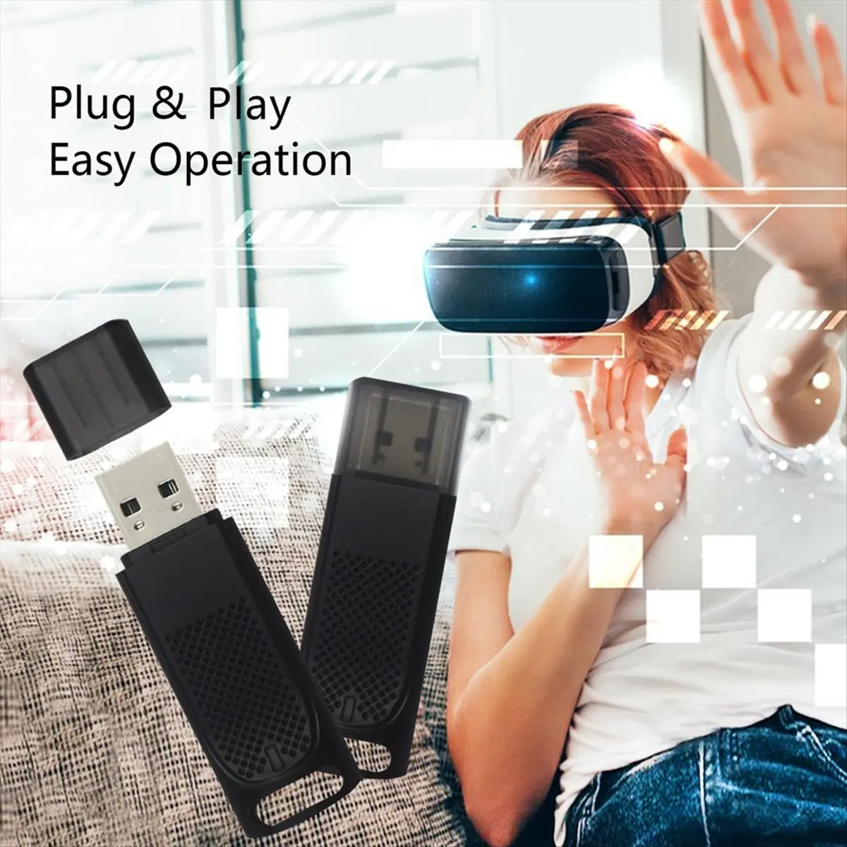 스팀 VR용 A10I 2팩 USB 동글 리시버, 컨트롤러 플러그 앤 플레이, 트래커 VR 잉크 파일럿용