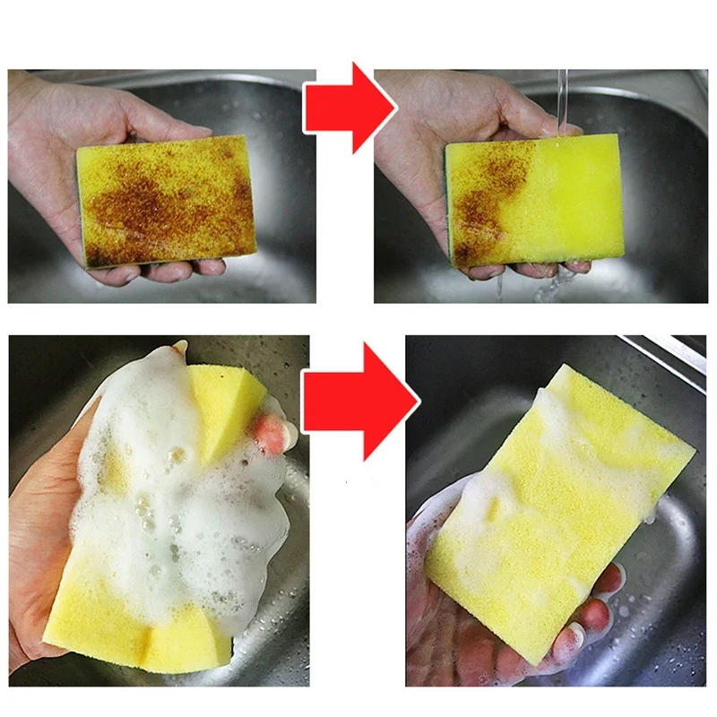 Kitchen Scrub Sponge Cleaning Sponges Dishwashing Sponge Household