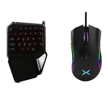 Para teclado mouse combinação de jogo de mão única teclado com ergonômico rgb gaming mouse jogo kit para desktop portátil