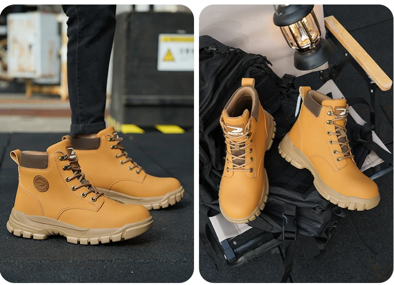 Men Protective Boots Steel Toe Shoes Anti-smash Anti-puncture Work Boots Safety Shoes Indestructible Winter Boots Waterproof