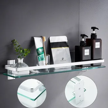 Wall-Mounted Glass Shelf – Bathroom Shower Organizer 1