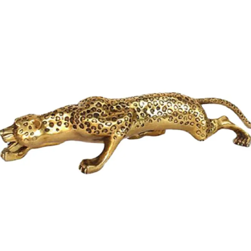 

32cm 13" Huge BRASS Collect Leopard Panther Cheetah Run Statue decoration brass factory outlets fidget spinner