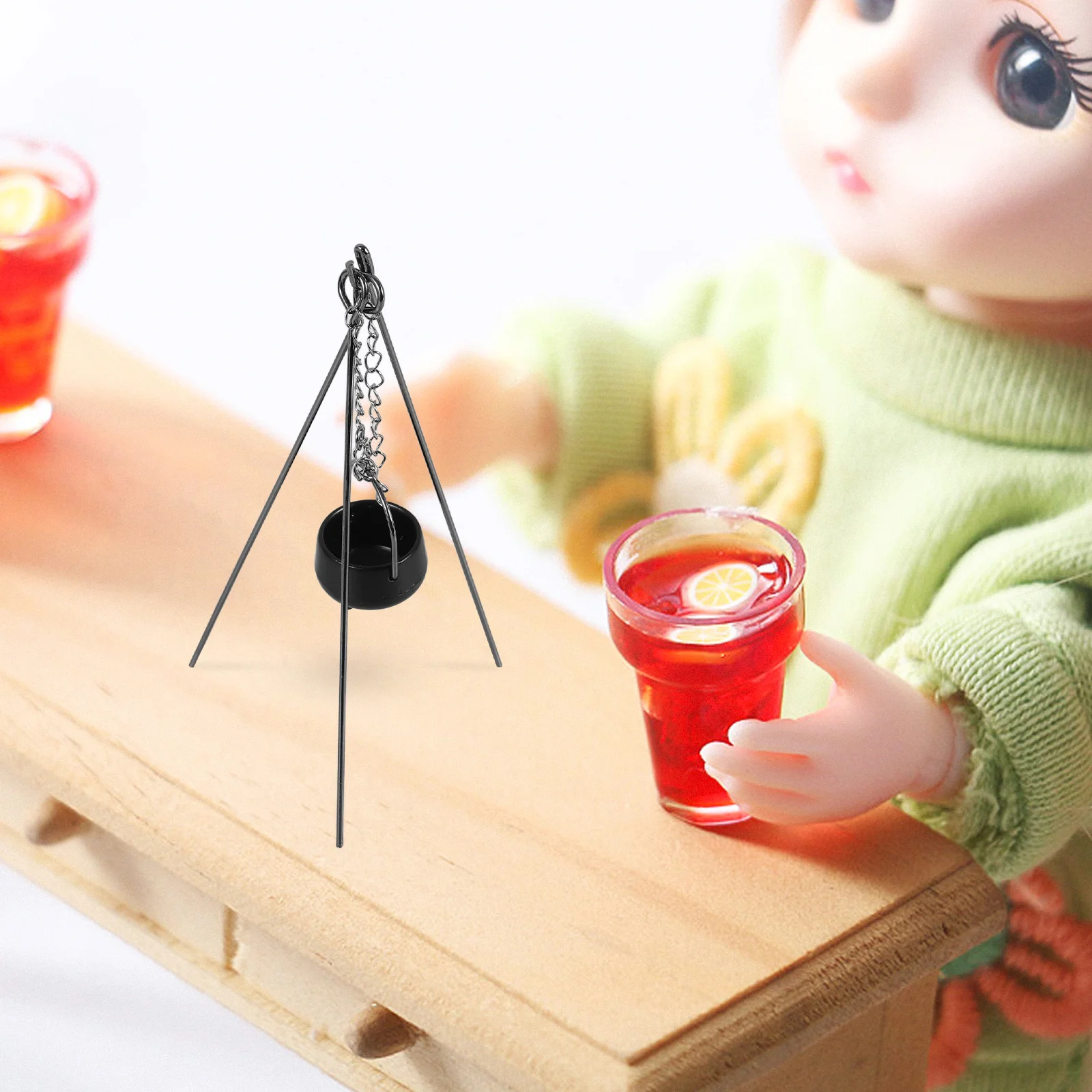 

Mini Hanging Pot Furniture Lovely Miniature Craft Alloy Adorable House Decor Crafts Iron Decorative