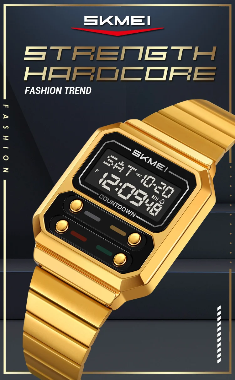Luxury Waterproof Shockproof Digital Men's Watch Stainless Steel_voghion.com