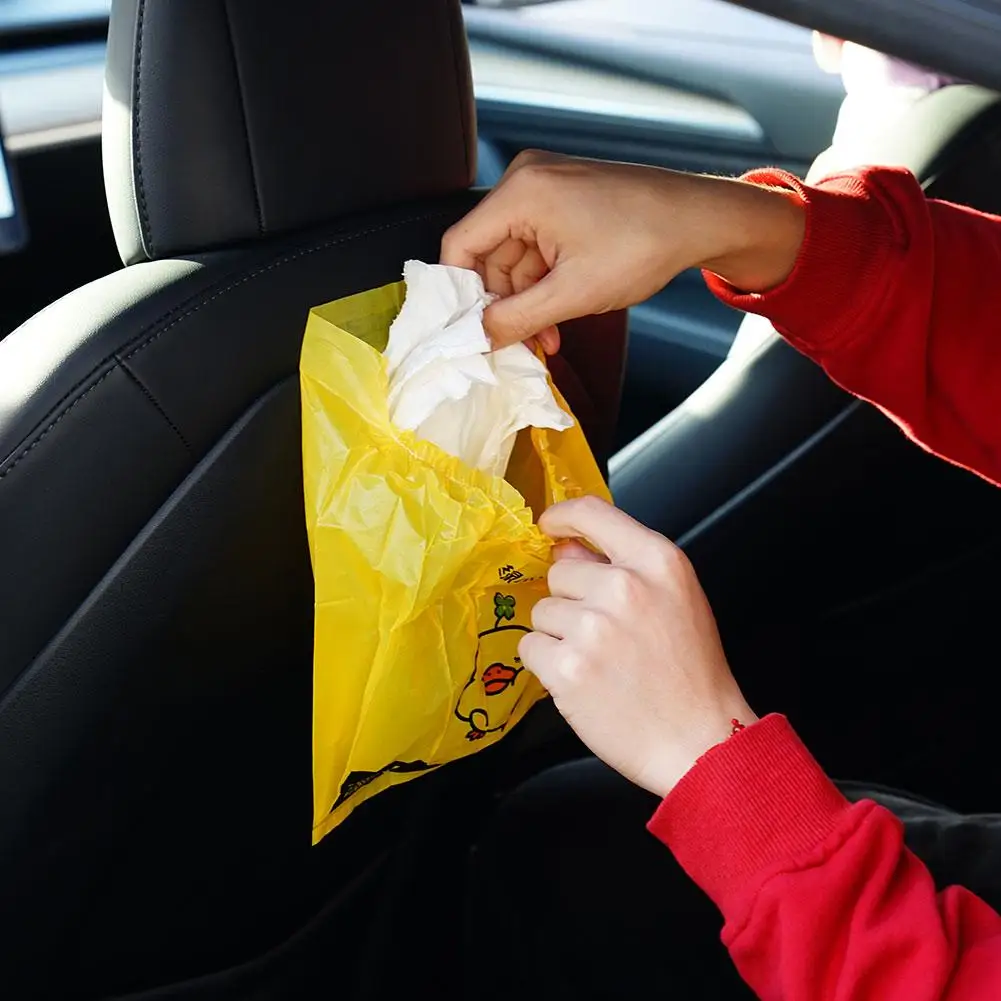 15pcs Adhesive Car Trash Bag Disposable Car Interior Hanging Multi-Functional Clean Bag Small Plastic Garbage Bin