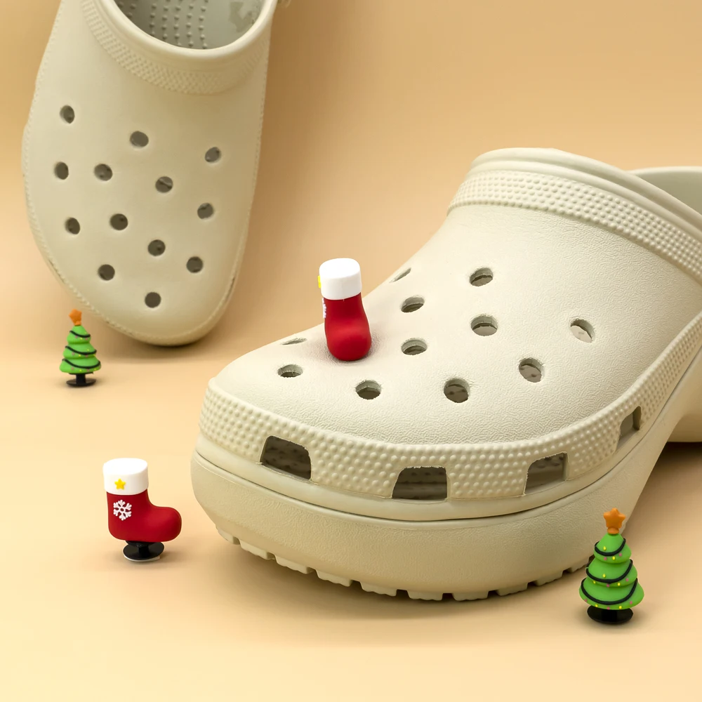 1/9 Stück 3D-Schuhzubehör, Charms, Weihnachtsmann, Schneemann, Schuhdekoration für Sandalen, Weihnachtsbaum, passend für alle Clogs, Frauen, Kinder, Geschenk – Detail 7