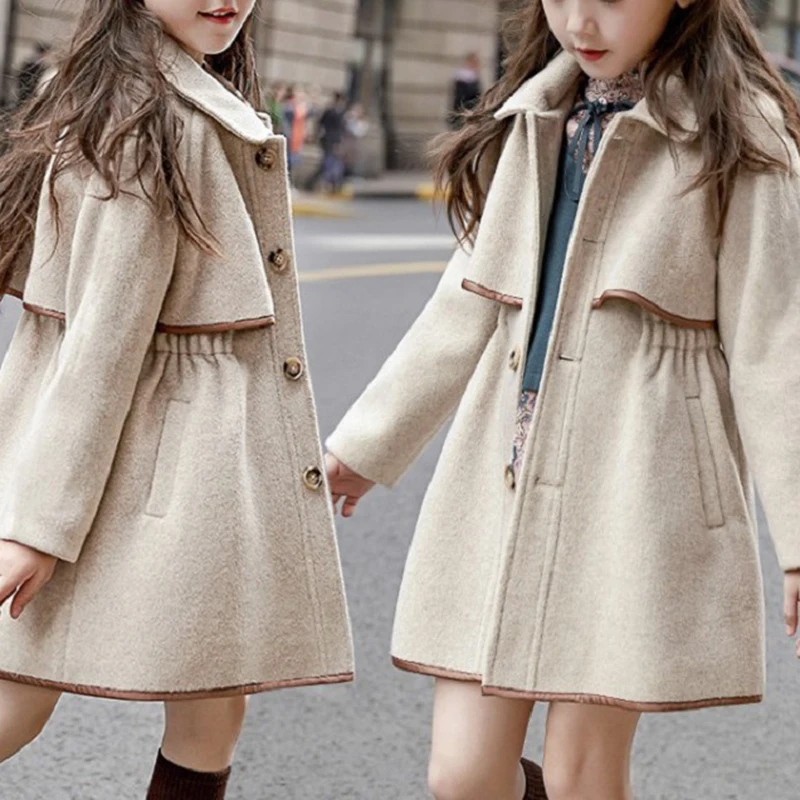 

Korean Nylon Coat 2023 Autumn/Winter New Girls' Cotton Clip Double sided Windbreaker British Academy Style
