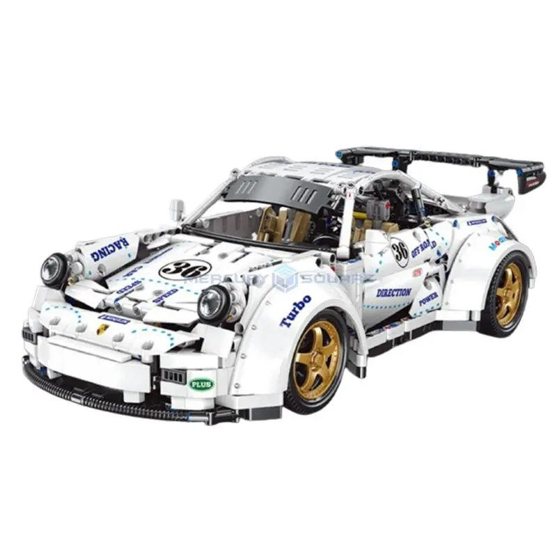 Widebody White Car Moc Qc016 1:10 Super Race Car Model Building Blocks Mattoni Set Furious Toys For Kids Gifts