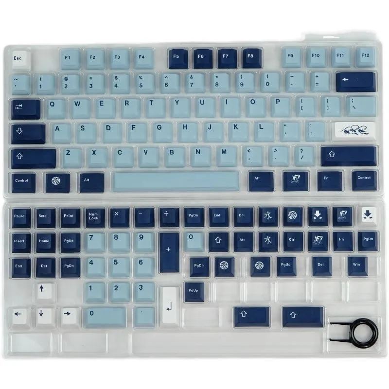 Gmk Mizu Keycaps Grupo Pbt Sublimação de Corante Teclados de Perfil Cereja 61 64 68 75 84 96 980 104 Teclados de Layout 129 Teclas - Imagem 5
