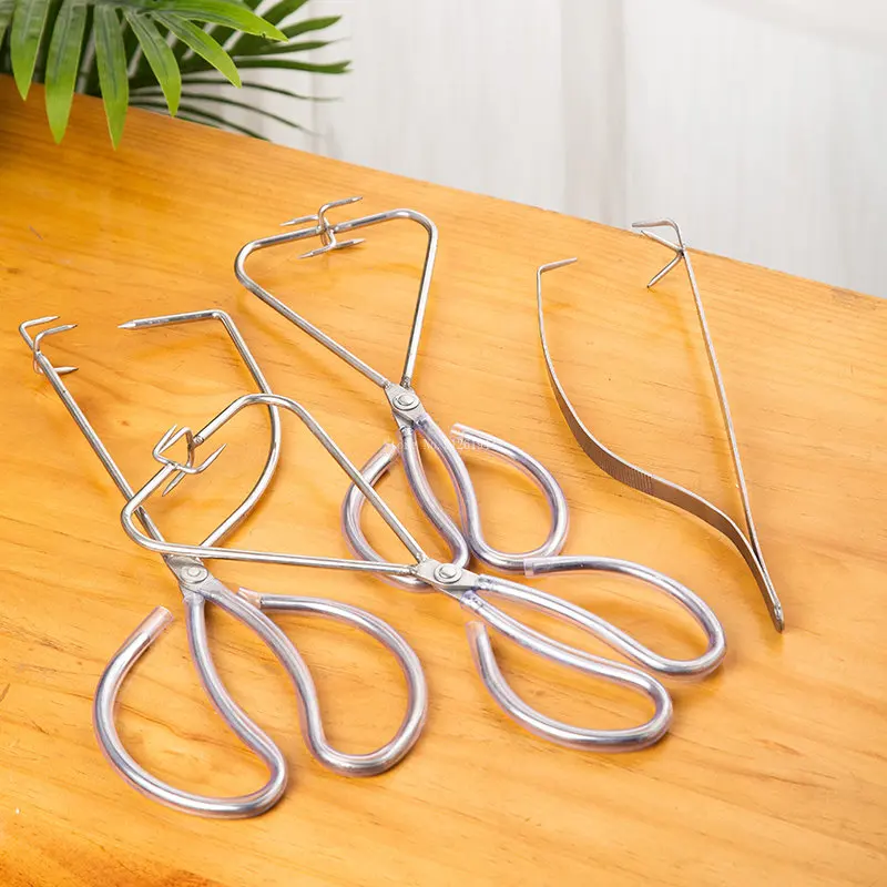 Ceramic Glaze Tongs Cup Tray Special Glaze Clamp Stainless Steel Tongs DIY Pottery Cup Tea Set Hand-dipped Glazed Pottery Tools