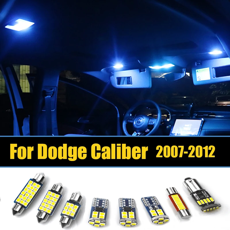 

For Dodge Caliber 2007 2008 2009 2010 2011 2012 14pcs Car LED Bulbs Interior Dome Lamp Vanity Mirror Trunk Lights Accessories