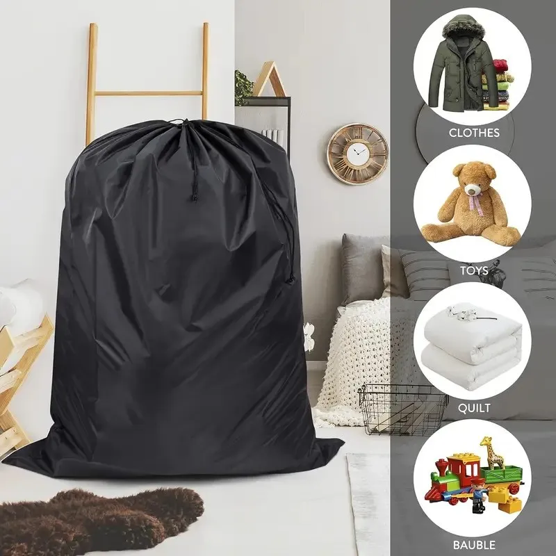 1 Piece Water-Repellent Oxford Storage Bags with Drawstring 110x140cm Dustproof Big Pouches Home Organizer for Clothes Toys 2